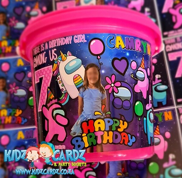 Among Us Personalized Theme Party buckets