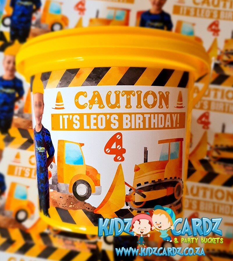 Construction Themed Party Bucket