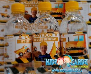 Construction Themed Still Water Bottles