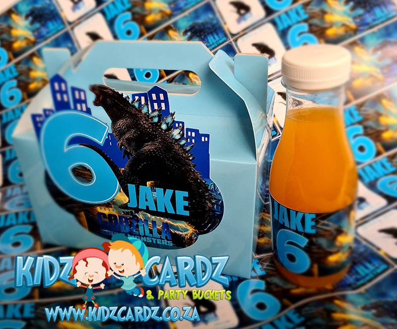 Godzilla Themed Party Box And Juice