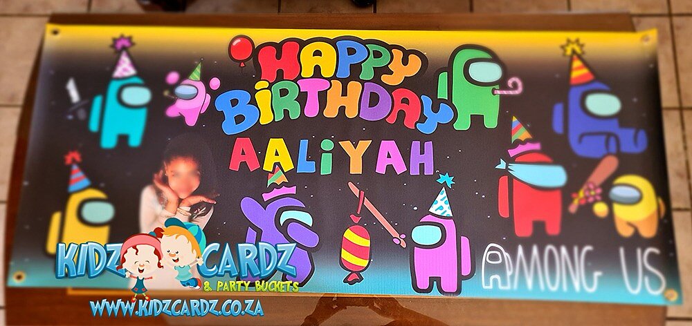 Personalized Among Us Birthday Banner