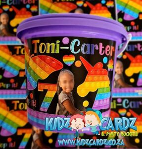 Pop It! Fidget Theme Personalized Party Bucket