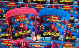 Spiderman party buckets