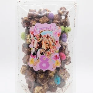 Chocolate Popcorn with Candy Coated Eggs 100g  – Custom Made – Any Theme available!